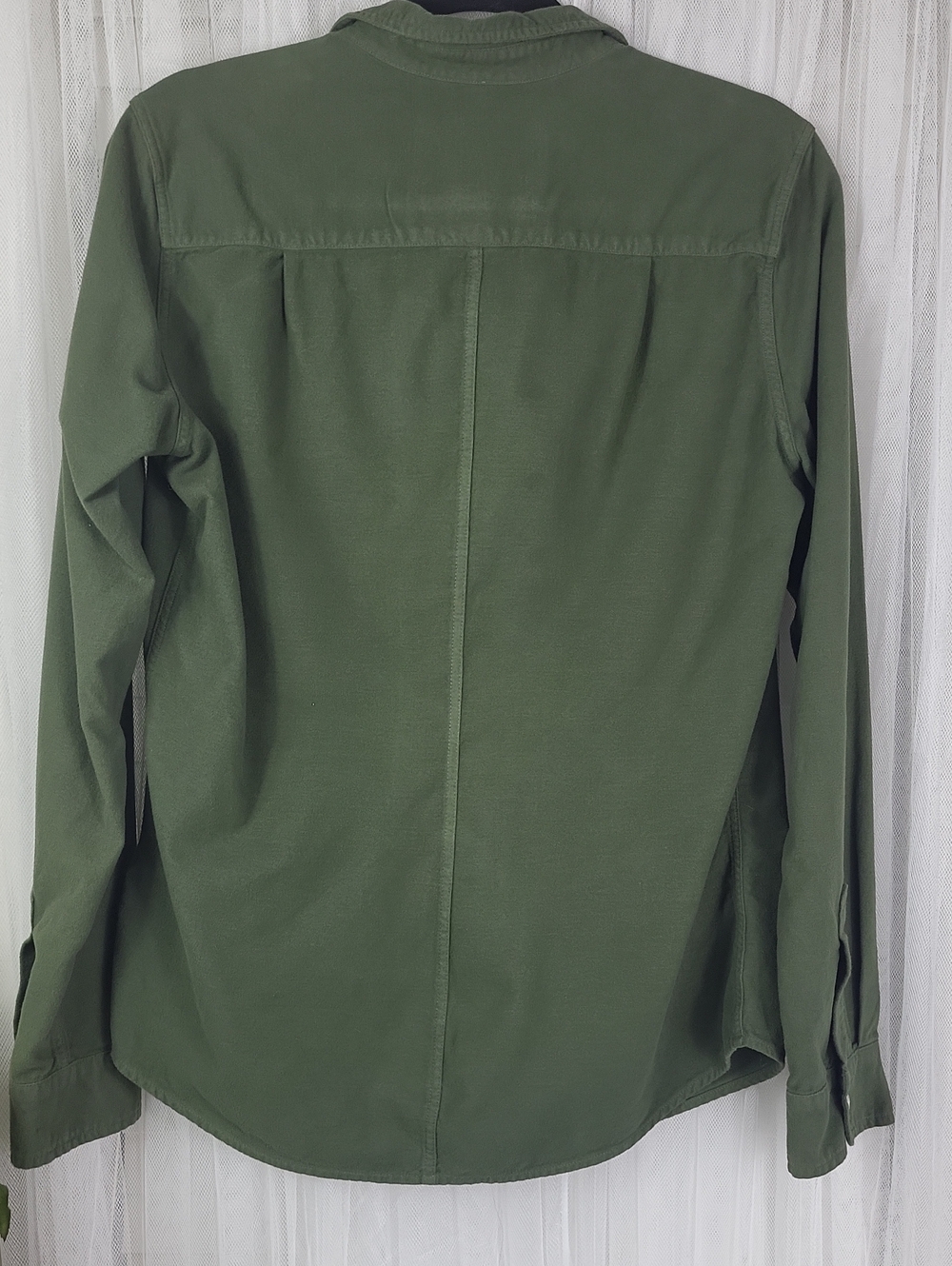 Frank & Eileen Barry Olive Green Cotton Button Up Shirt. Size L - Picture 7 of 7